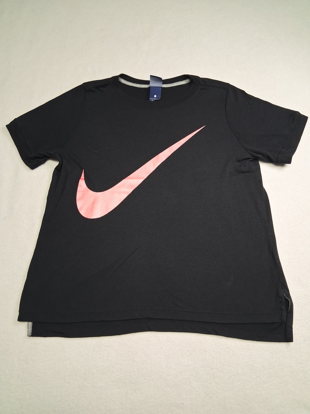 Nike Black Short Sleeve Tee with Pink Swoosh